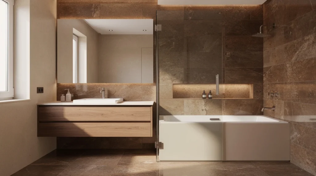 salle de bain marron