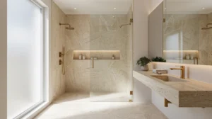 salle de bain travertin